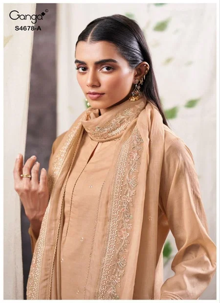 Ahalya 4678 By Ganga Pure Mul With Embroidery Work Salwar Suit Online Wholesale